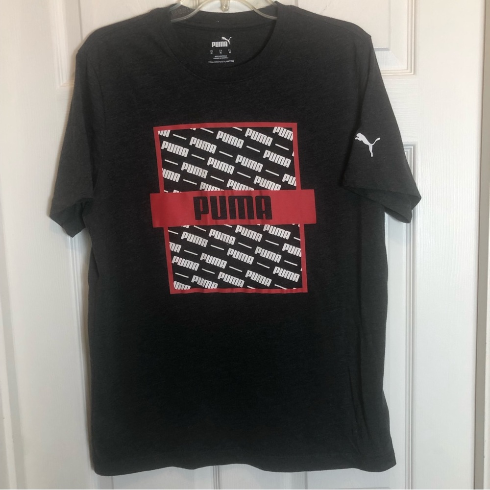 Puma Short Sleeve Dark Gray T-Shirt.  Men’s Size M